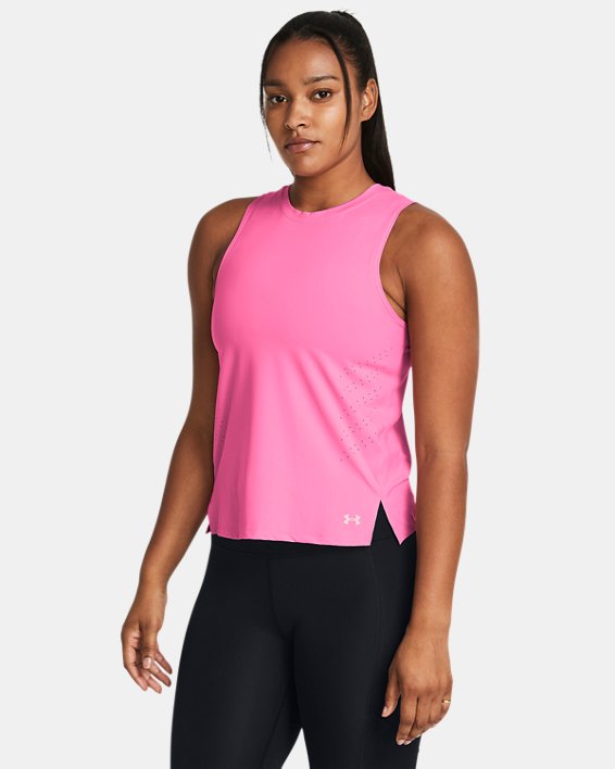 Camiseta de tirantes UA Launch Elite para mujer, Pink, pdpMainDesktop image number 0